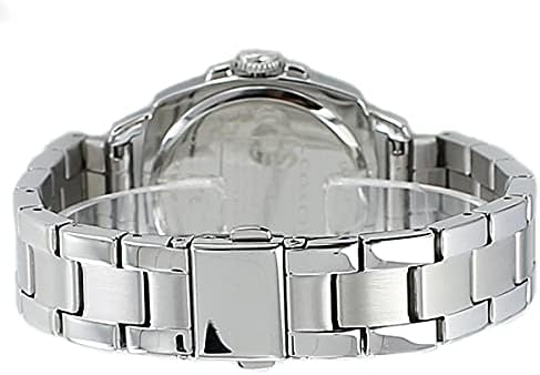 COACH Boyfriend watch silver tone metal bracelet and case back view