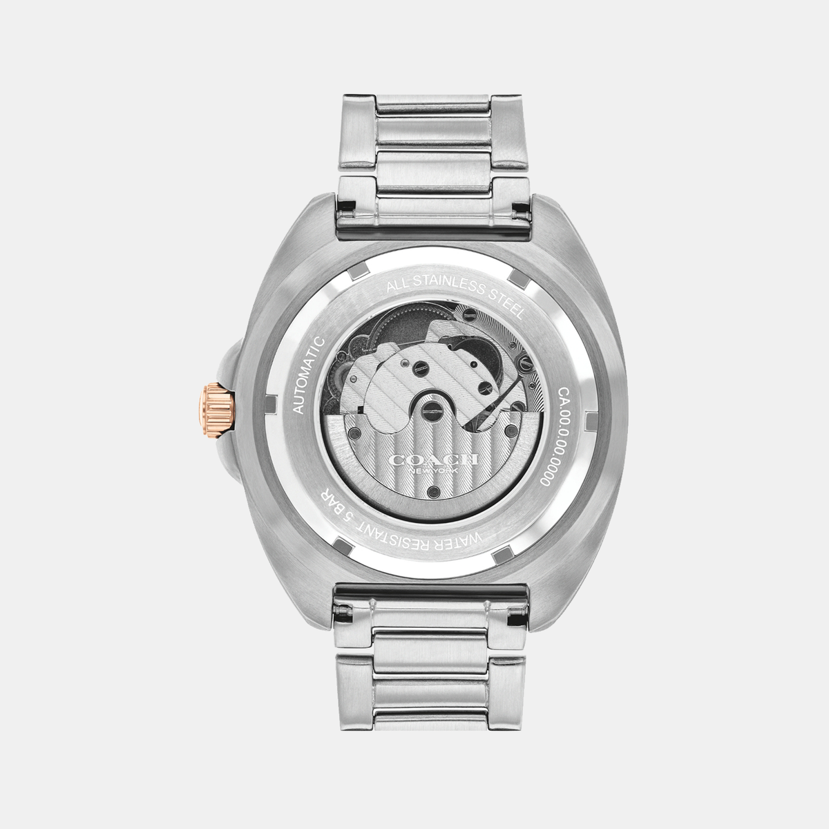 Coach Charter caseback revealing automatic movement mechanism