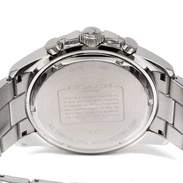 Coach Kent watch case back showing stainless steel construction and engraved text