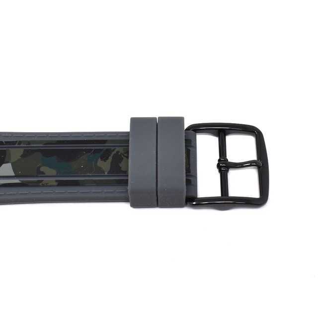 Coach Kent camo rubber strap with black buckle and keeper detail