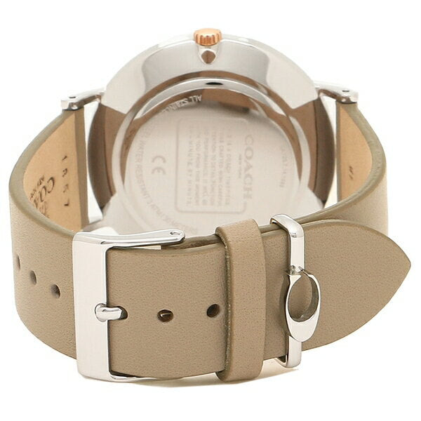 Coach Perry watch caseback showing stainless steel with engraved details