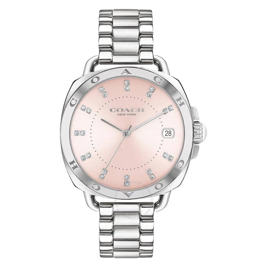 Coach Tatum quartz ladies watch with blush crystal dial and stainless steel bracelet