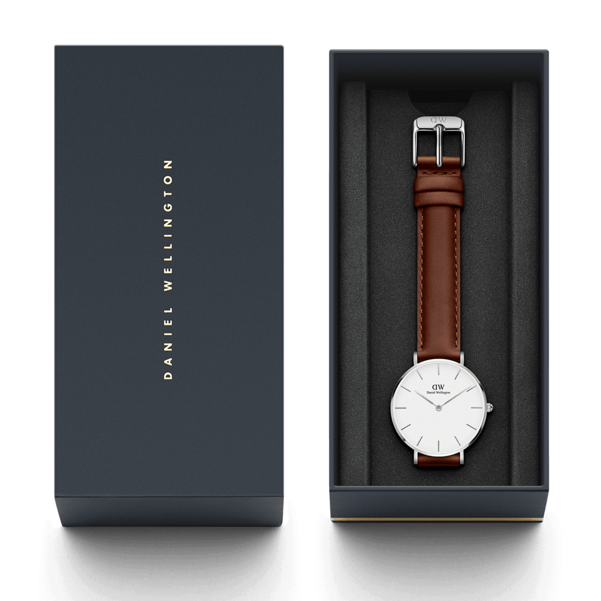 Daniel Wellington Classic watch in presentation box with branded packaging