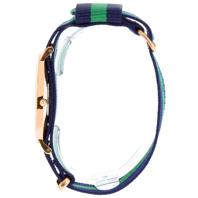 Daniel Wellington Warwick 40mm White Dial Blue & Green Nato Strap Men's Gold Watch - DW00100005