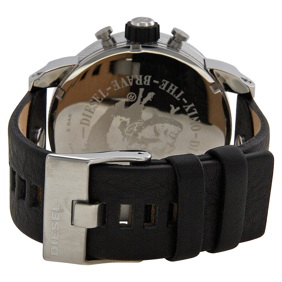 Diesel Little Daddy caseback showing engraved branding and stainless steel back