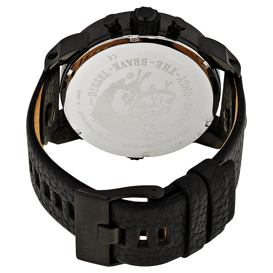 Diesel Little Daddy DZ7334 caseback with engraved Diesel branding and logo on stainless steel