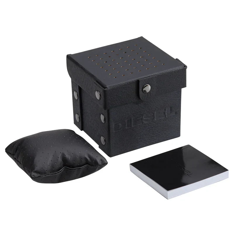 Diesel watch gift box with black case, pillow and presentation materials