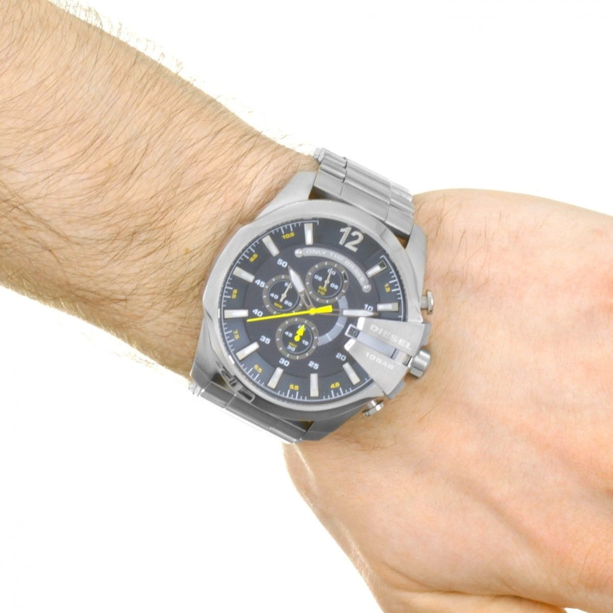 Diesel Mega Chief DZ4465 chronograph watch worn on wrist
