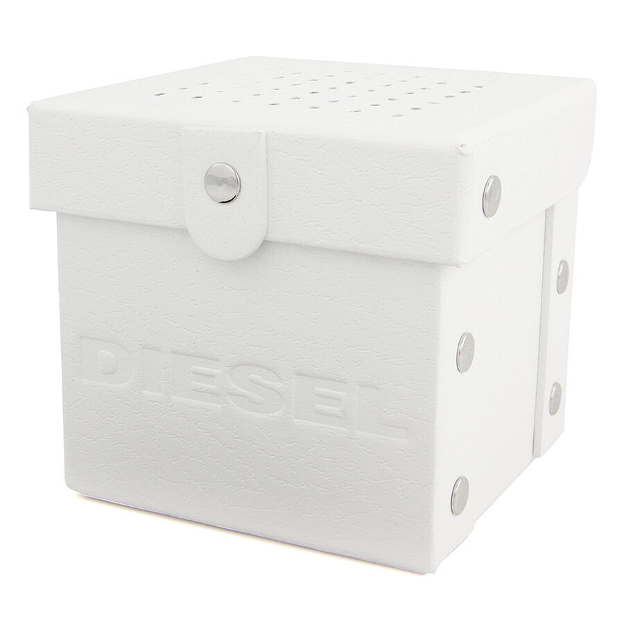 Diesel Mini Daddy DZ7308 watch packaging with branded white presentation box
