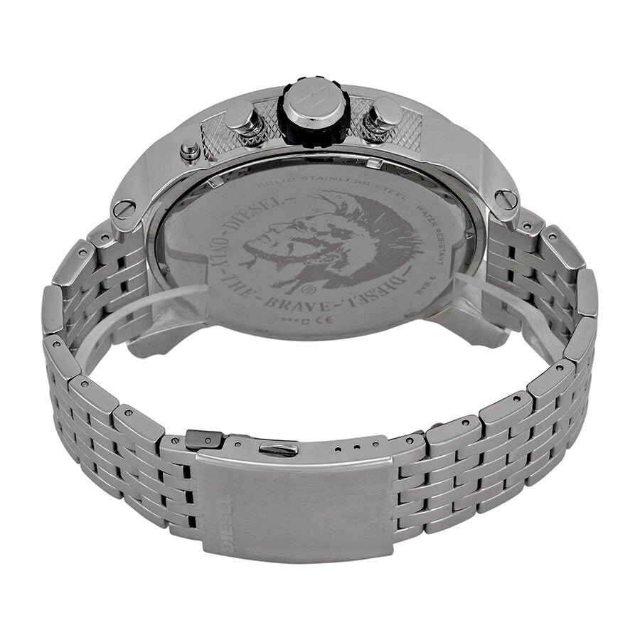 Diesel SBA watch caseback showing stainless steel band and engraved case back