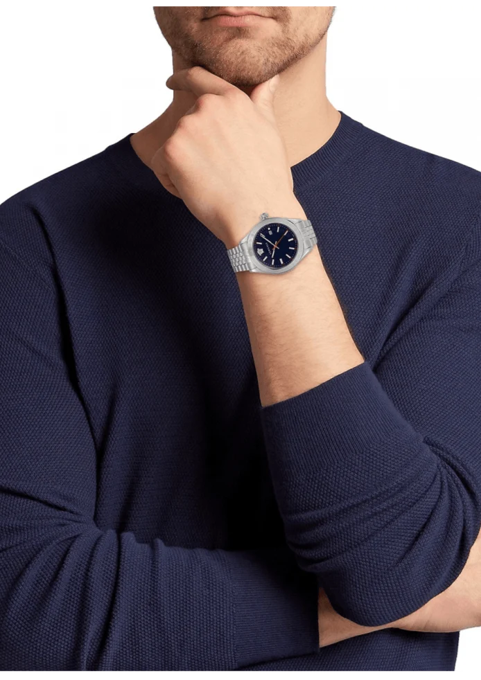 Versace Hellenyium Silver Blue DIal Men's Watch VEVK00921