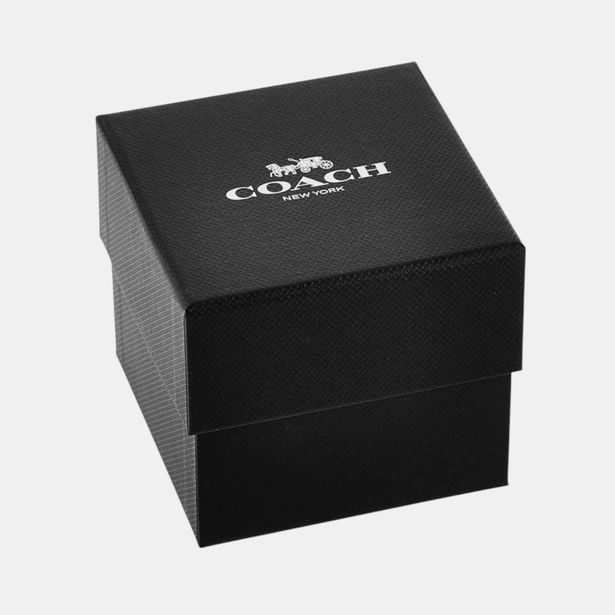 Coach watch presentation box in black with white logo
