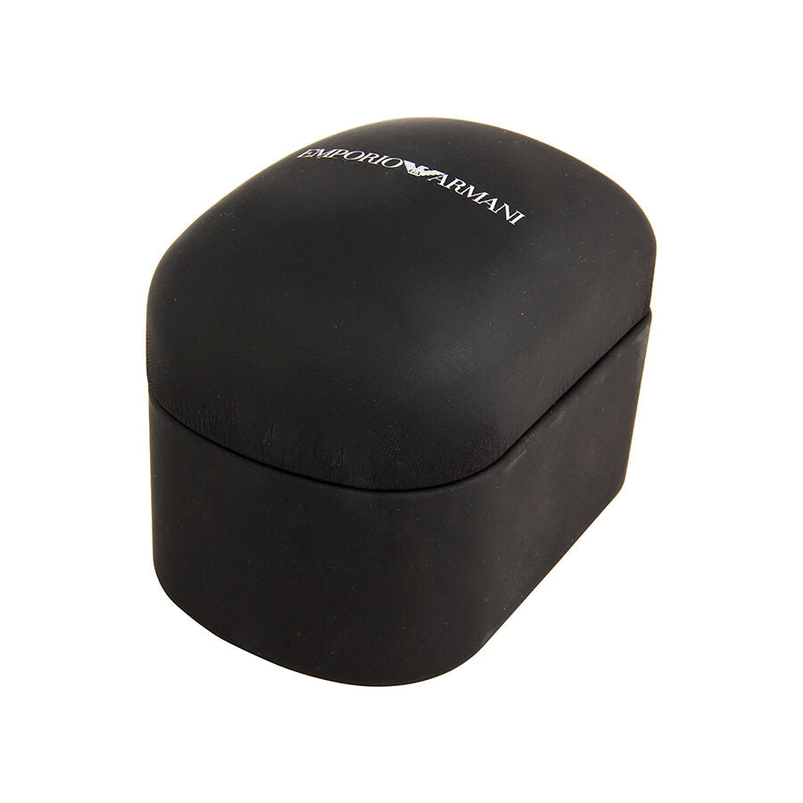 Emporio Armani black watch box with branded text