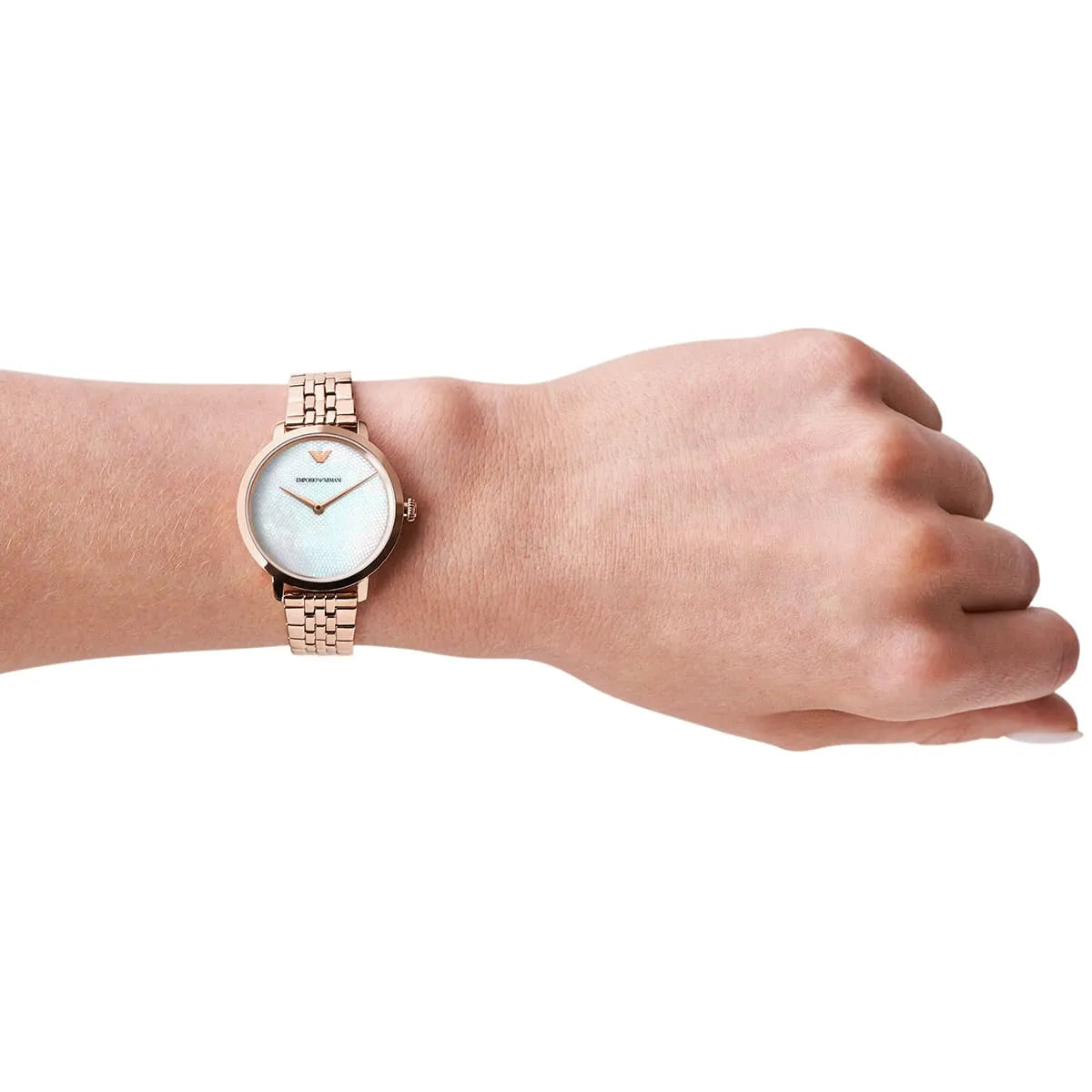 Emporio Armani AR11158 watch caseback showing eagle emblem and metal detail