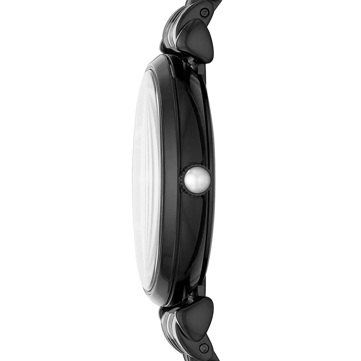 Emporio Armani AR11268 watch profile view with black stainless steel finish