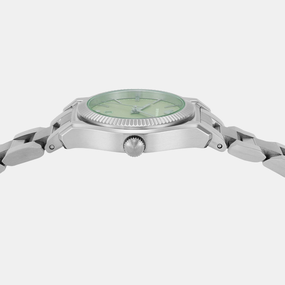 Side profile of Emporio Armani AR11656 watch showing 14mm case thickness and stainless steel lugs