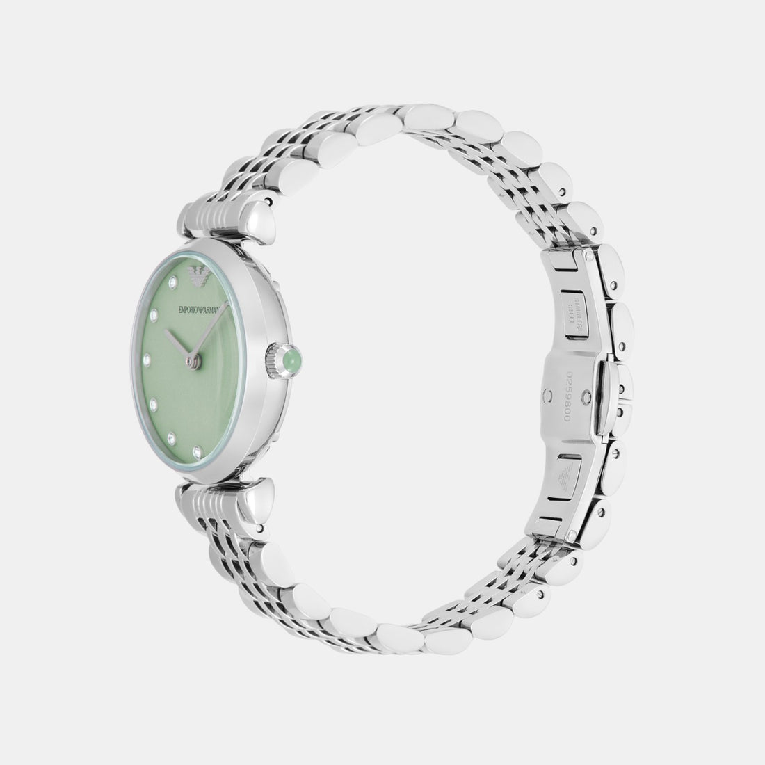 Emporio Armani AR11667 silver-tone stainless steel bracelet with articulated links and clasp