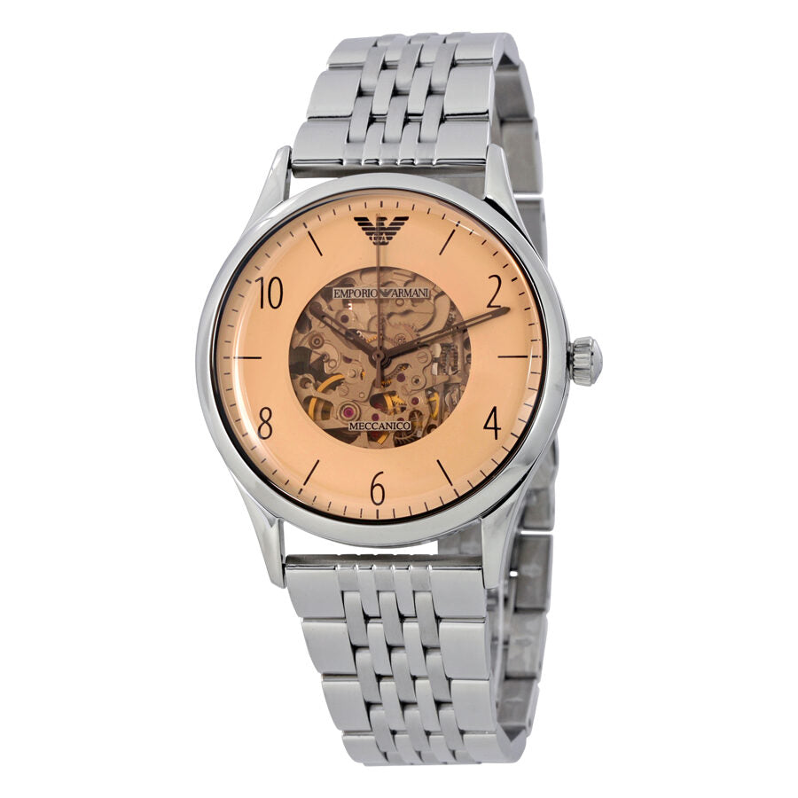 Emporio Armani AR1922 dress watch with beige dial and stainless steel bracelet