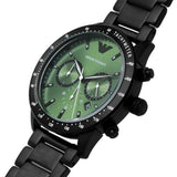 Emporio Armani Chronograph Green Dial Black Men’s Watch AR11472 - Watch