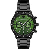 Emporio Armani Chronograph Green Dial Black Men’s Watch AR11472 - Watch