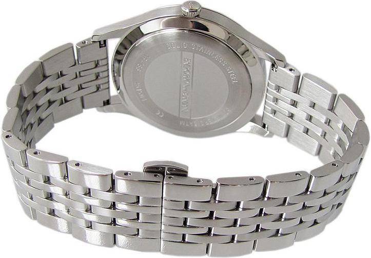 Stainless steel caseback with Emporio Armani engraving
