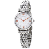 Emporio Armani Gianni T-Bar Quartz Crystal White Mother of Pearl Dial Ladies Watch #AR11204 - The Watches Men & Co