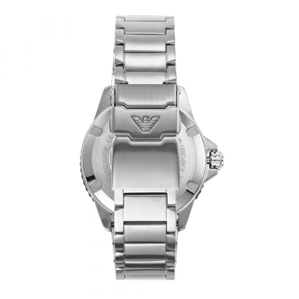 Emporio Armani Diver Three-Hand Date Green Dial Silver Men's Watch - AR11338