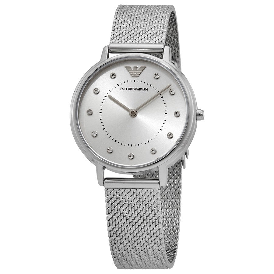 Emporio Armani Quartz Crystal Silver Dial Ladies Watch AR11128 - Watch