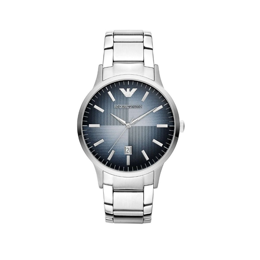 Emporio Armani Renato AR11182 men's watch with blue dial and stainless steel bracelet