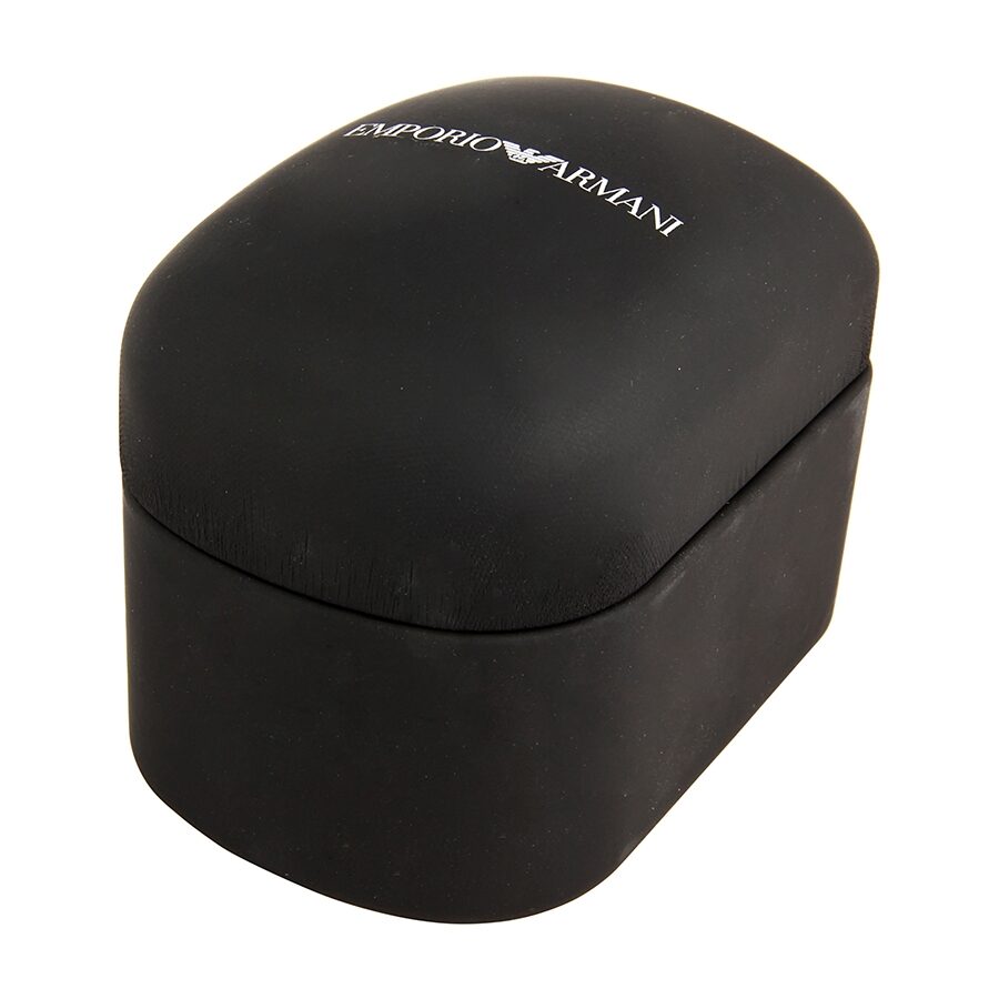 Emporio Armani Renato AR2477 black watch box with embossed branding