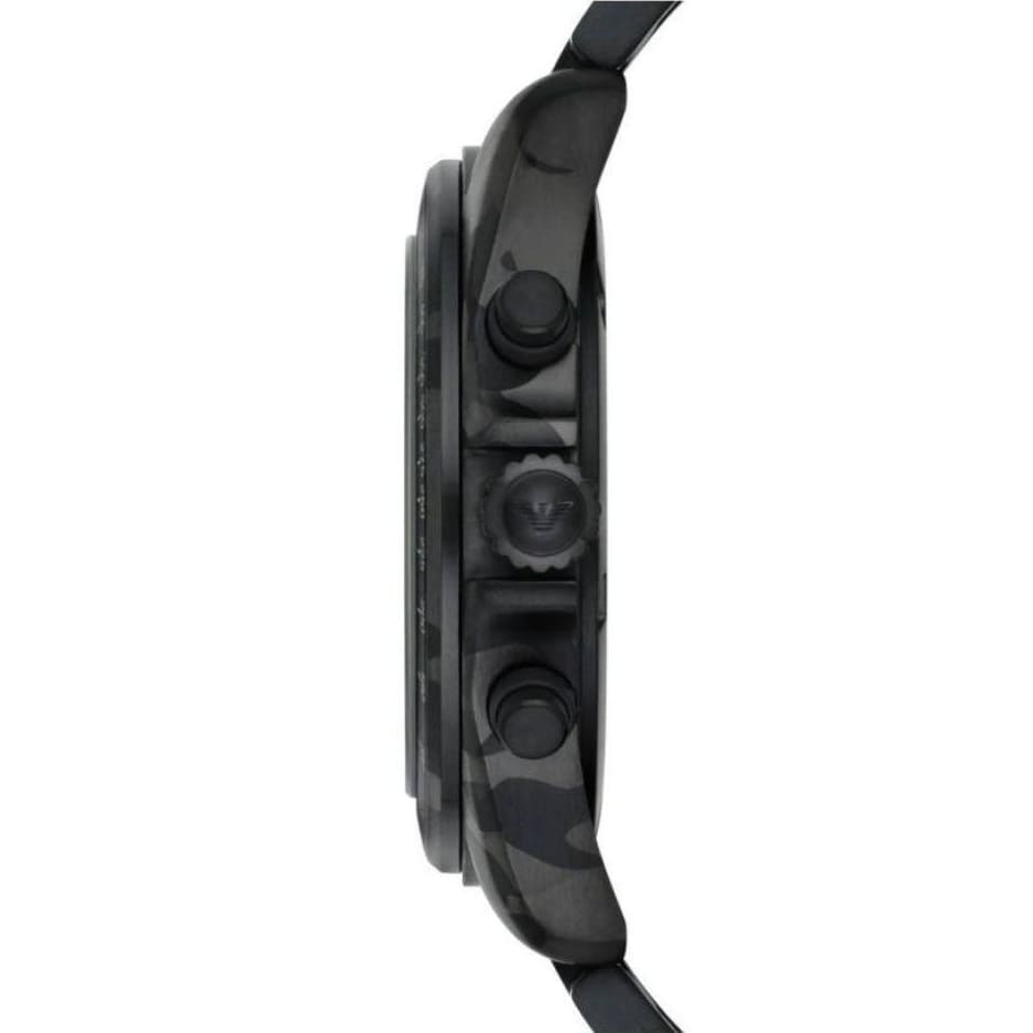 Emporio Armani Sportivo AR11027 side profile showing chronograph pushers