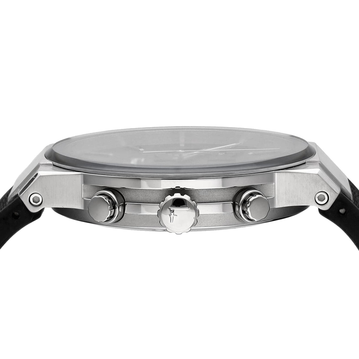 Ferragamo chronograph watch profile view with visible chronograph pushers