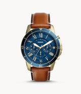 Fossil Grant Blue Dial Men’s Chronograph Leather Watch FS5268 - Watch