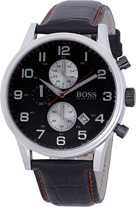 Hugo Boss 1512631 chronograph with three subdials on black dial face