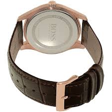 Hugo Boss watch caseback showing stainless steel case with BOSS engraving