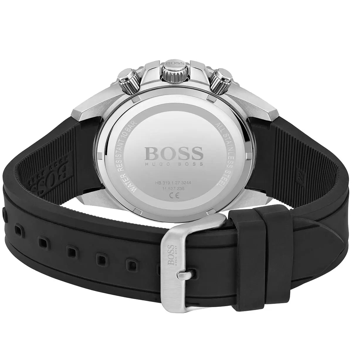 Hugo Boss Admiral watch caseback showing engraved branding and water resistance marking