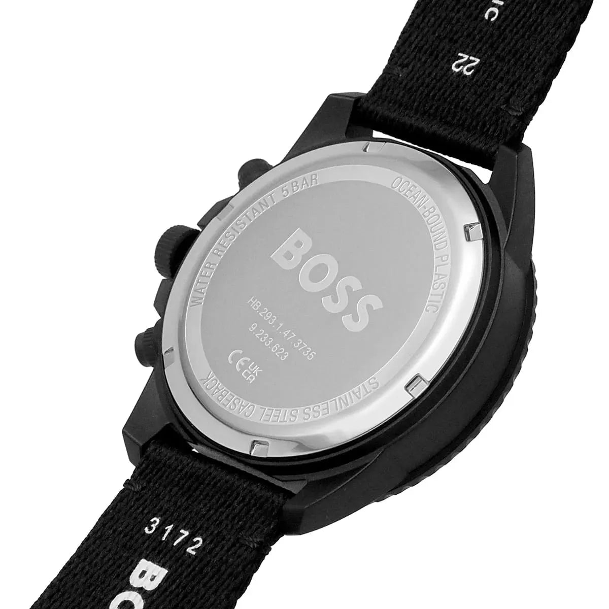 Hugo Boss Admiral caseback showing stainless steel with engravings