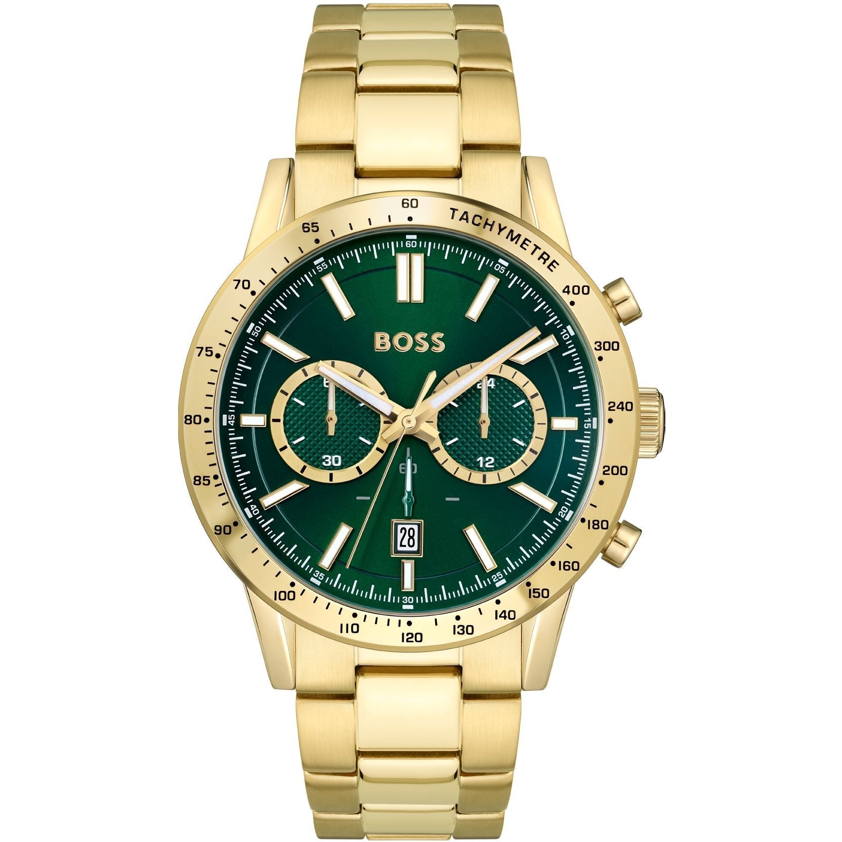 Hugo Boss Allure Green Dial Gold Men's Watch 1513923 - The Watches Men & CO