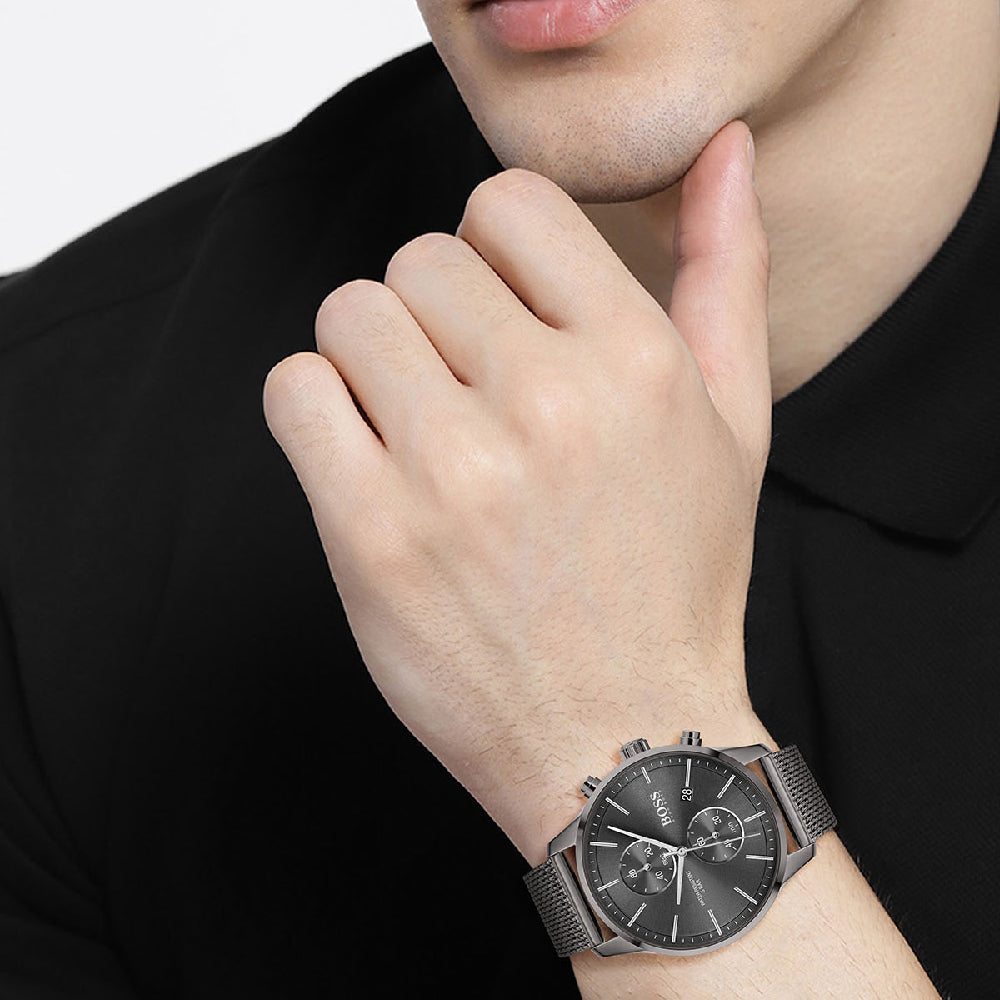 Hugo Boss Associate chronograph watch on male wrist