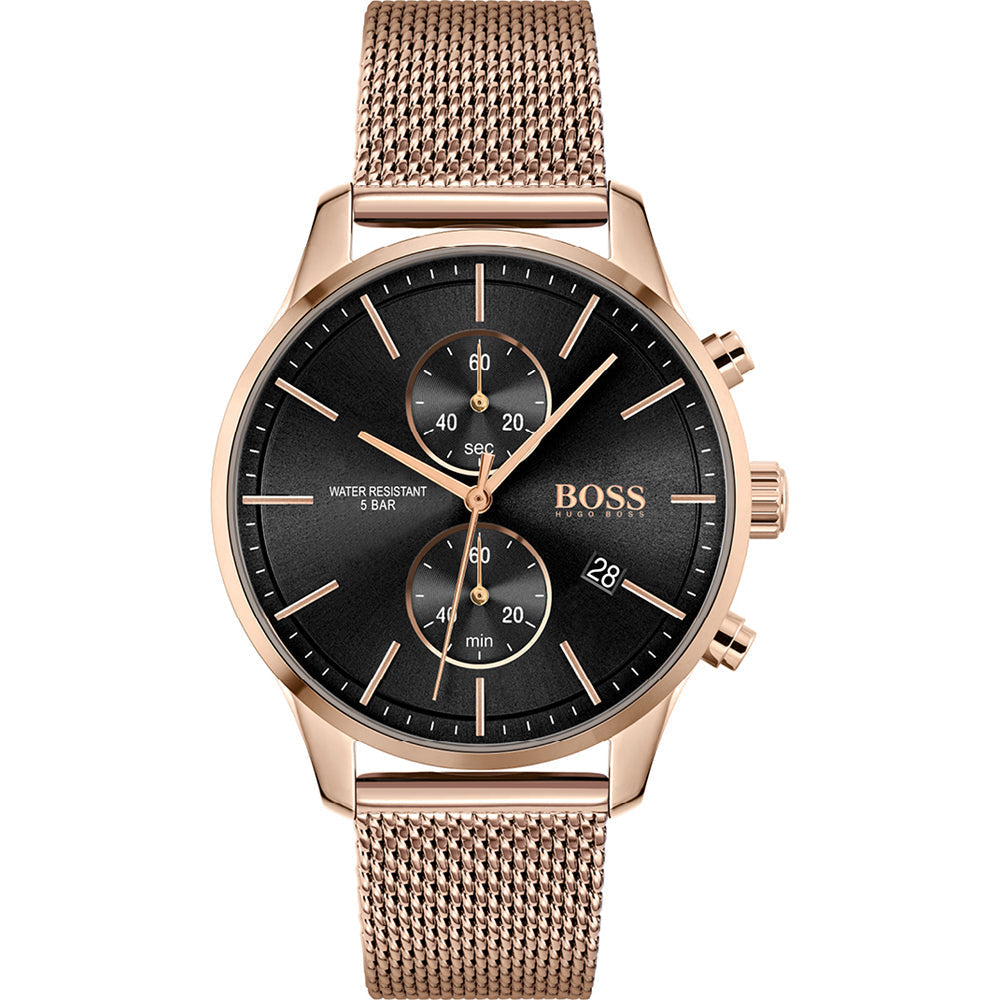 Hugo Boss Associate Rose Gold Mesh Men's Watch 1513806 - The Watches Men & CO