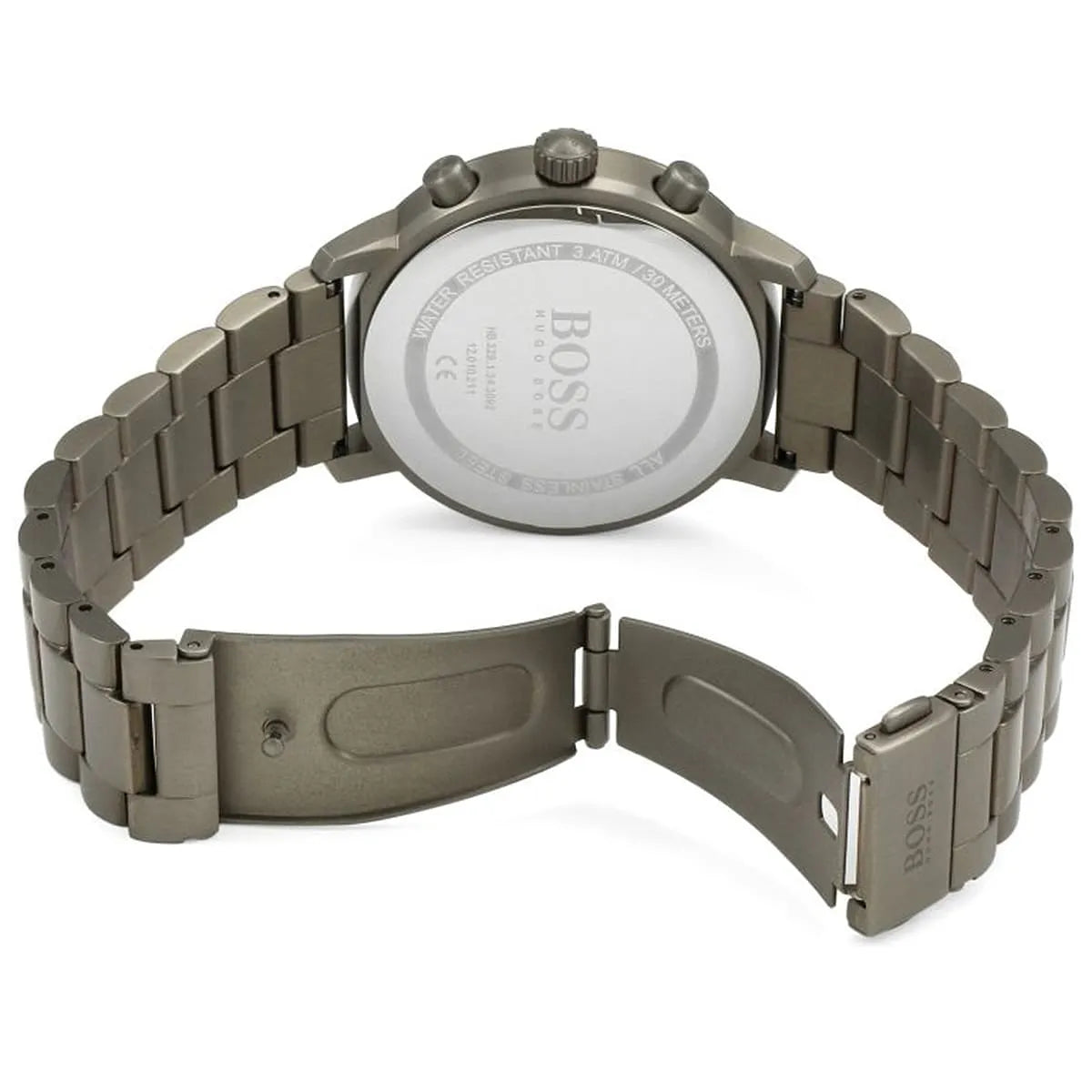 Hugo Boss Attitude 1513610 green stainless steel strap and case side view