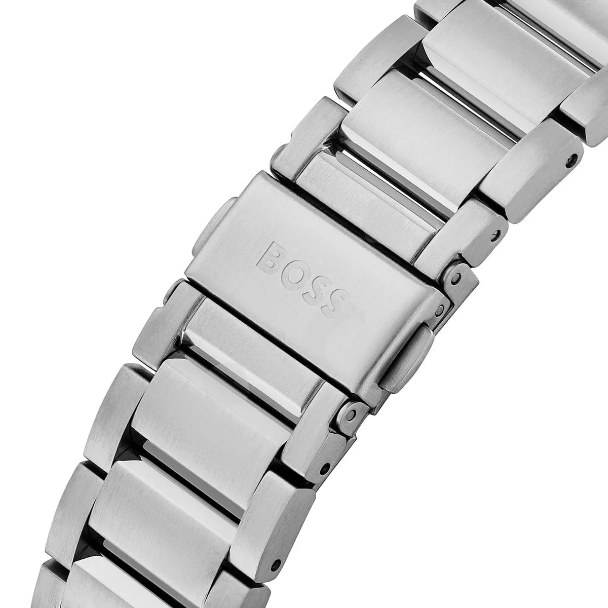 Hugo Boss Center Court stainless steel bracelet with BOSS logo fold-over clasp detail