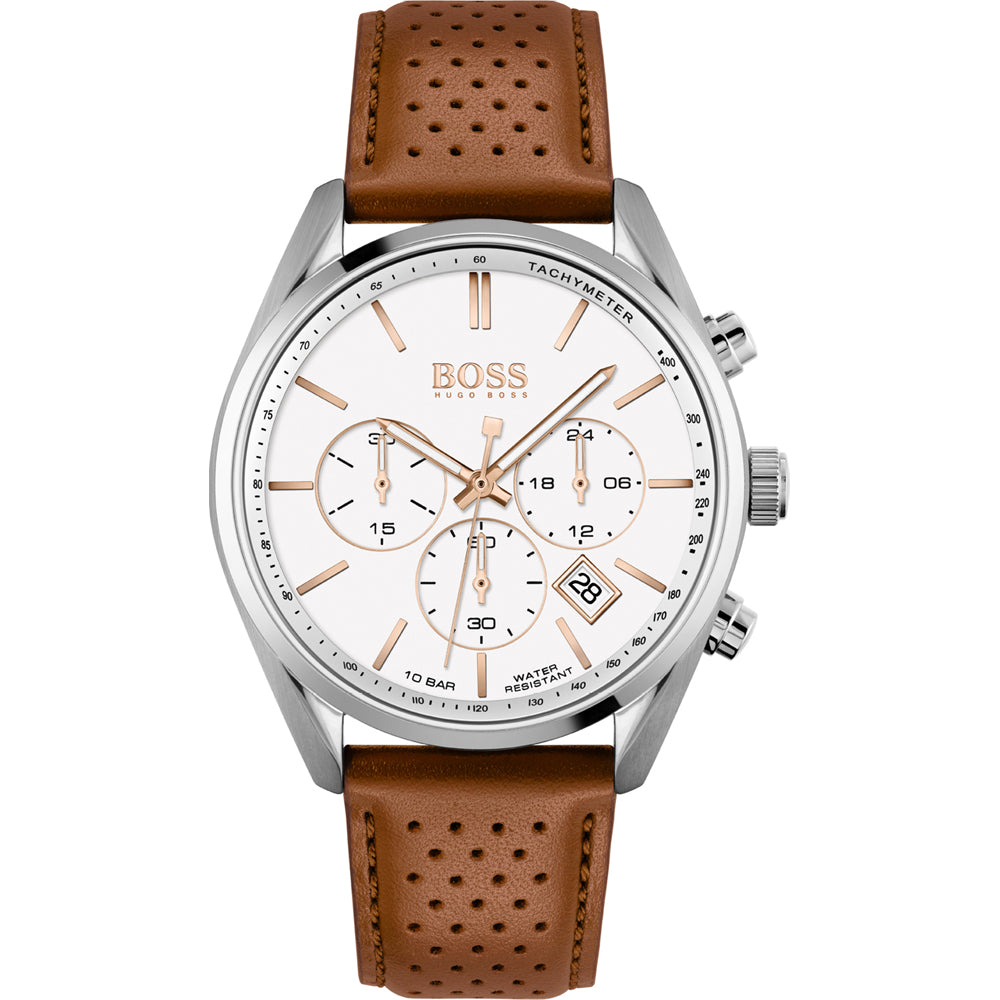 Hugo Boss Champion Brown Leather Strap Men's Watch 1513879 - The Watches Men & CO