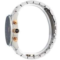 Side view of Hugo Boss Grand Prix watch showing two-tone stainless steel and rose gold bracelet links