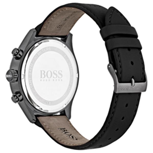 Hugo Boss Grand Prix watch caseback with engraved BOSS branding and black strap
