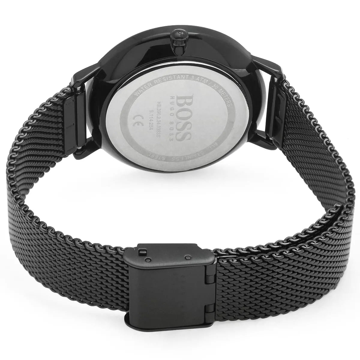 Hugo Boss Infinity watch caseback with engraved logo and branding detail