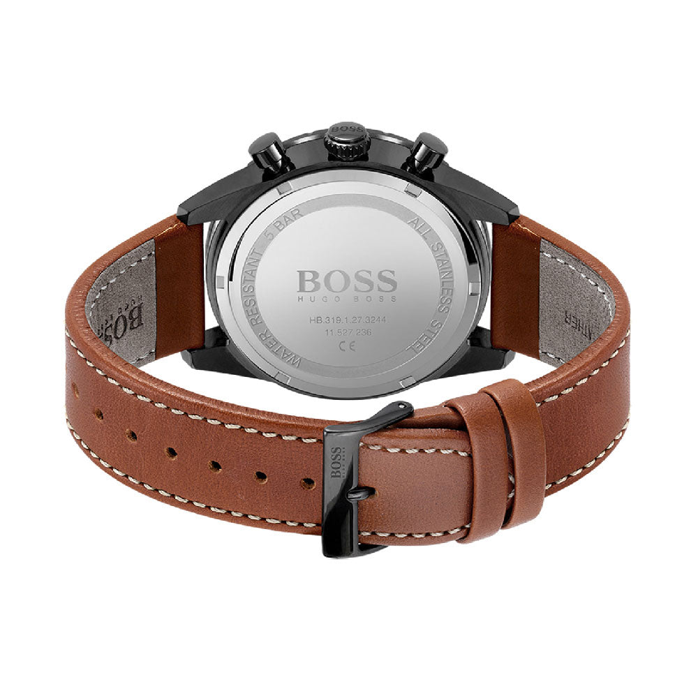 Hugo Boss Pilot Edition Brown Leather Men's Watch 1513851 - The Watches Men & CO #3