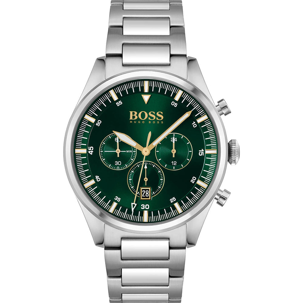 Hugo Boss Pioneer Green Dial Chronograph Men's Watch 1513868 - The Watches Men & CO