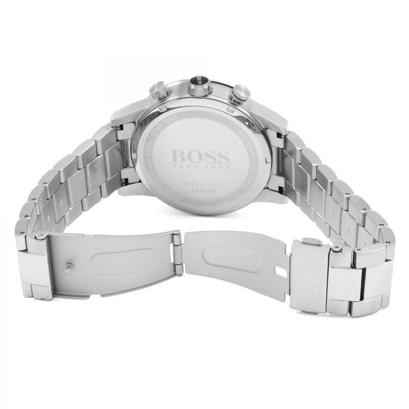 Hugo Boss Rafale stainless steel three-link bracelet with secure clasp