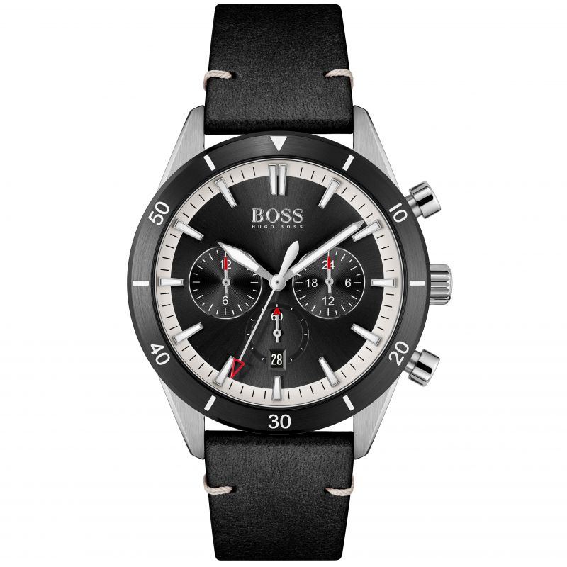 Hugo Boss Santiago Chrono Leather Men's Watch 1513864 - The Watches Men & CO